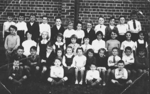 Class photo near church 1936     